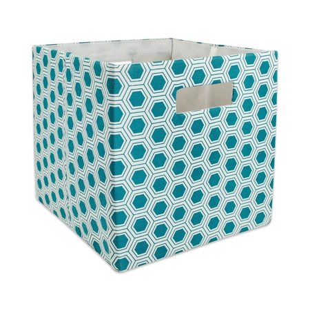 DESIGN IMPORTS Storage Cube, Polyester, Teal CAMZ37951